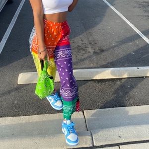 Colorful bandana pants